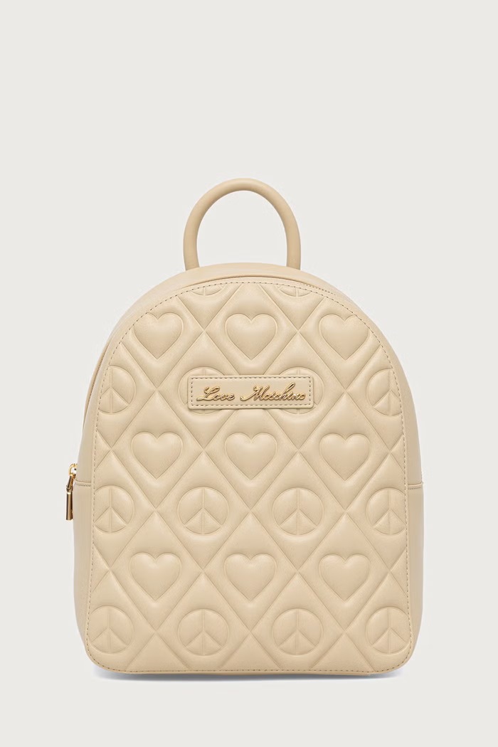 Love Moschino plecak damski z imitacji skóry beżowy JC4264PP0PKQ0129