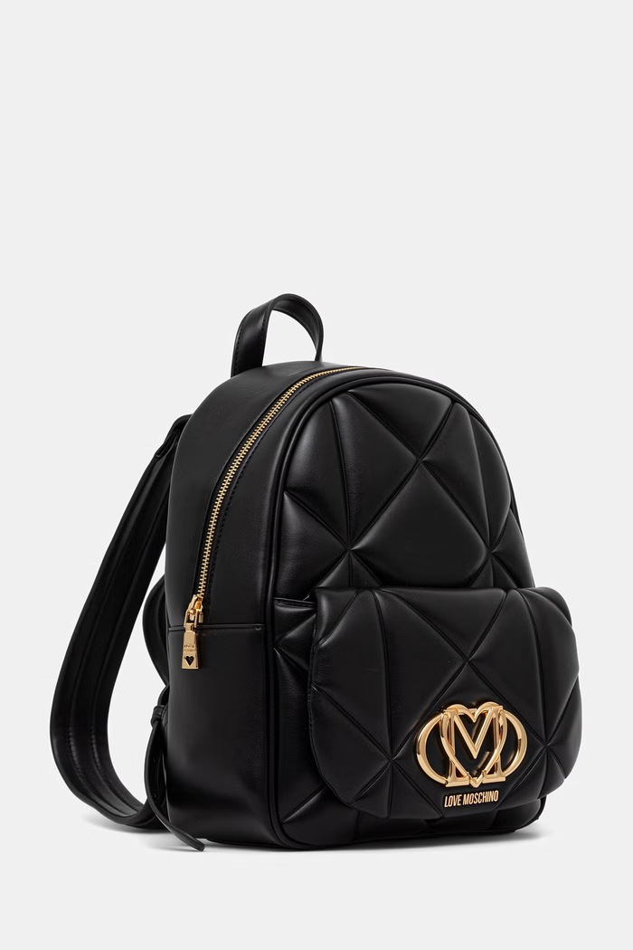 Love Moschino plecak miejski damski z imitacji skóry JC4037PP1PLC0000 czarny AW26