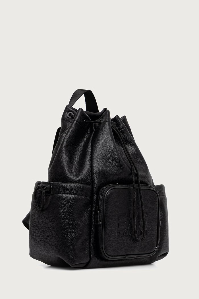 EA7 Emporio Armani plecak worek damski z imitacji skóry AF27199.7W001617 czarny AW26