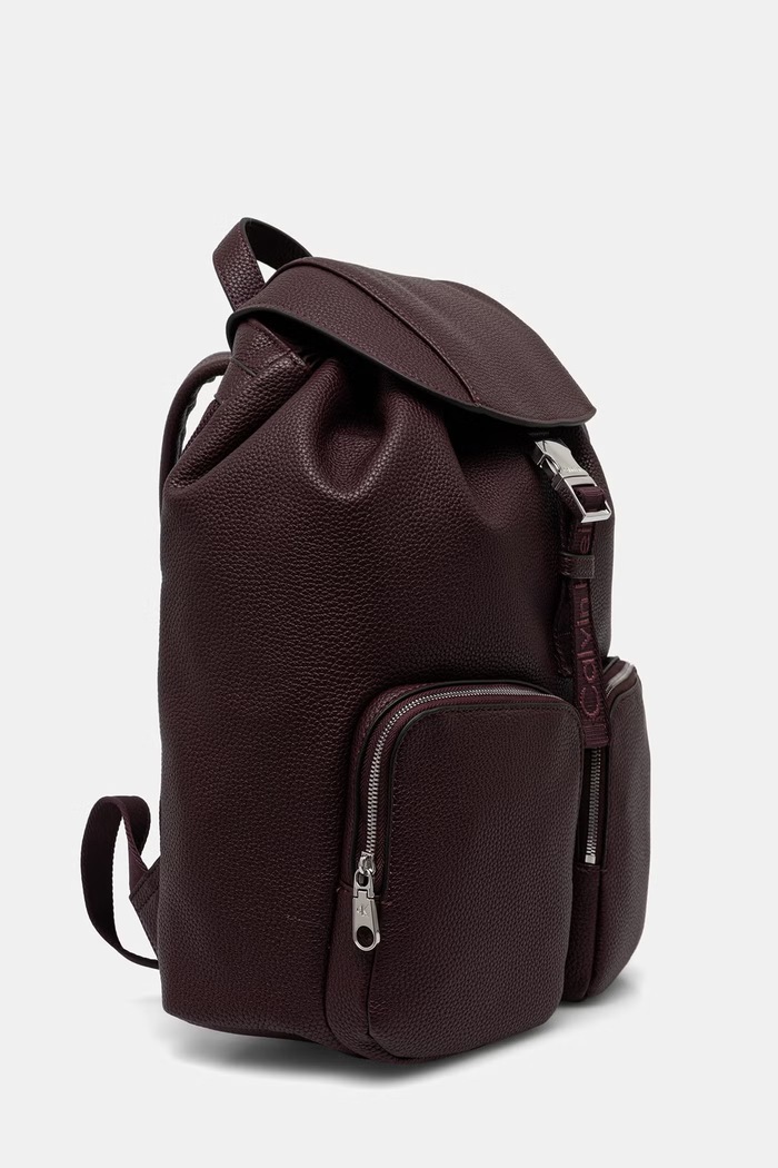 Calvin Klein plecak damski z imitacji skóry LV04F3645G bordowy AW26
