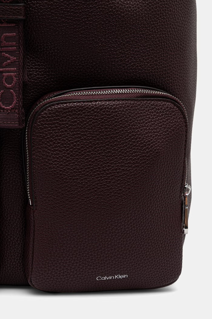 Calvin Klein plecak damski z imitacji skóry bordowy LV04F3645G