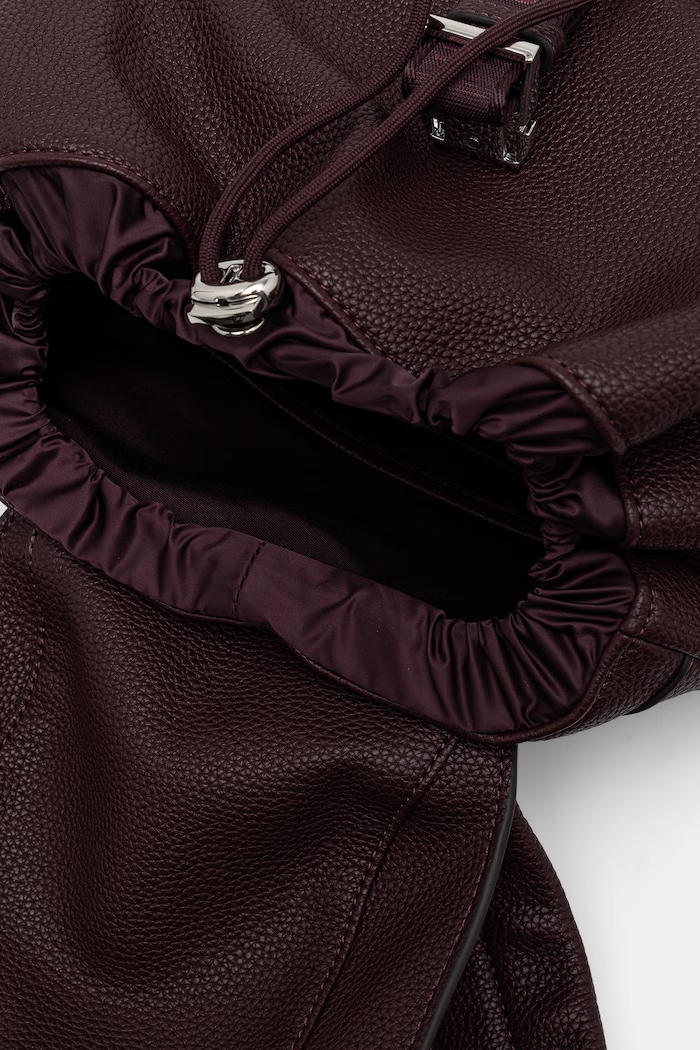 Calvin Klein plecak damski z imitacji skóry LV04F3645G bordowy