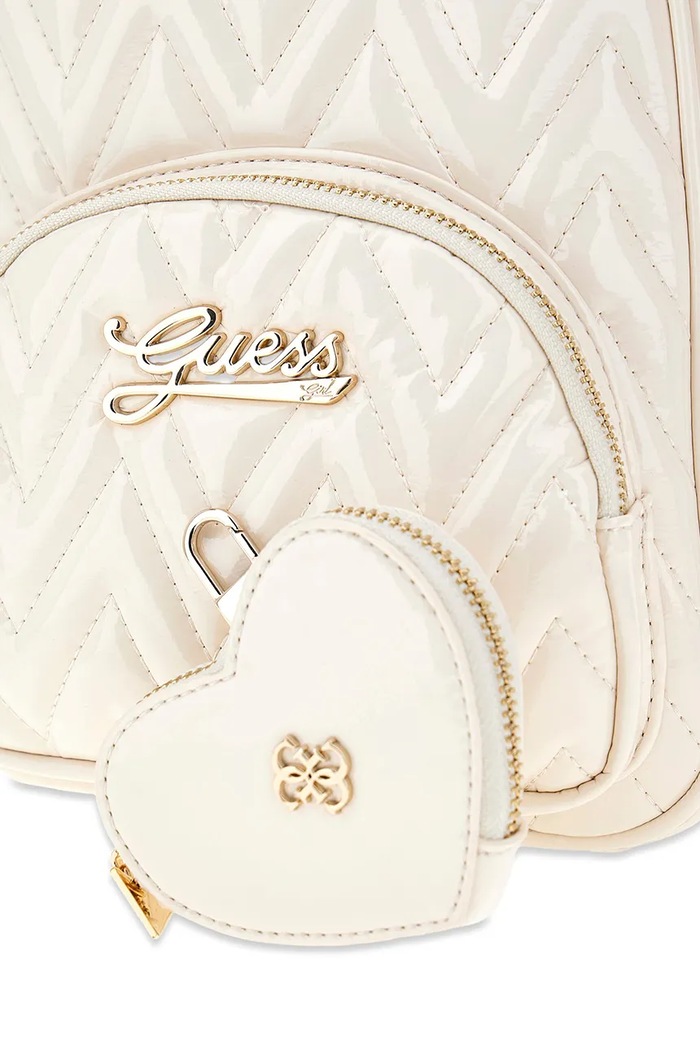 DÍVKA Guess batoh dětský z imitace kůže J6YZ06.W3000.9BY2 bílá