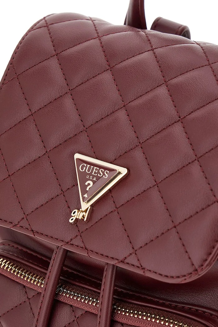 Guess plecak miejski dziecięcy z imitacji skóry bordowy J6YZ05.W2510.9BY2