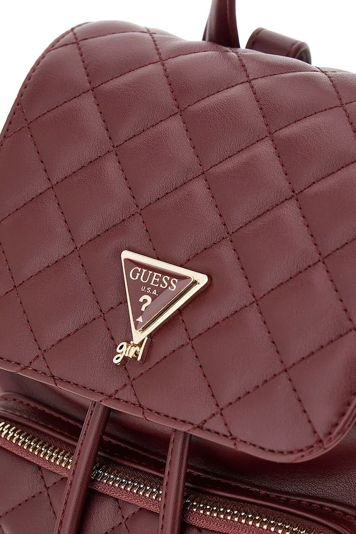 Guess plecak miejski dziecięcy z imitacji skóry bordowy J6YZ05.W2510.9BY2