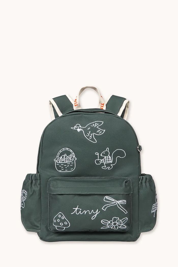 Tinycottons школьный рюкзак для детей хлопковый TINY APPLES BACKPACK тёмно-синий AW26.450