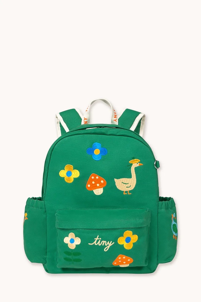 Tinycottons рюкзак для детей хлопковый WINTER POND BACKPACK зелёный AW26.452