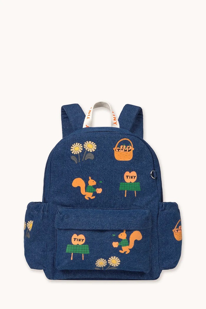 Tinycottons рюкзак для детей из денима TINY APPLES DENIM BACKPACK тёмно-синий AW26.187