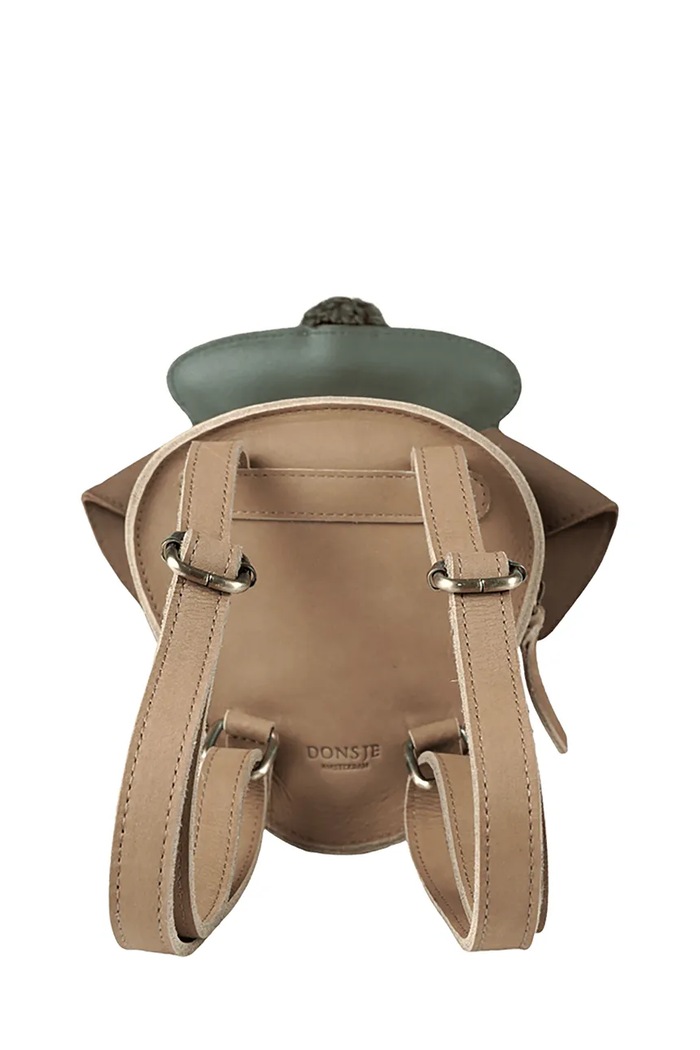 Chłopiec Donsje plecak szkolny dziecięcy skórzany Stanzen Backpack Terrier 5522105 beżowy