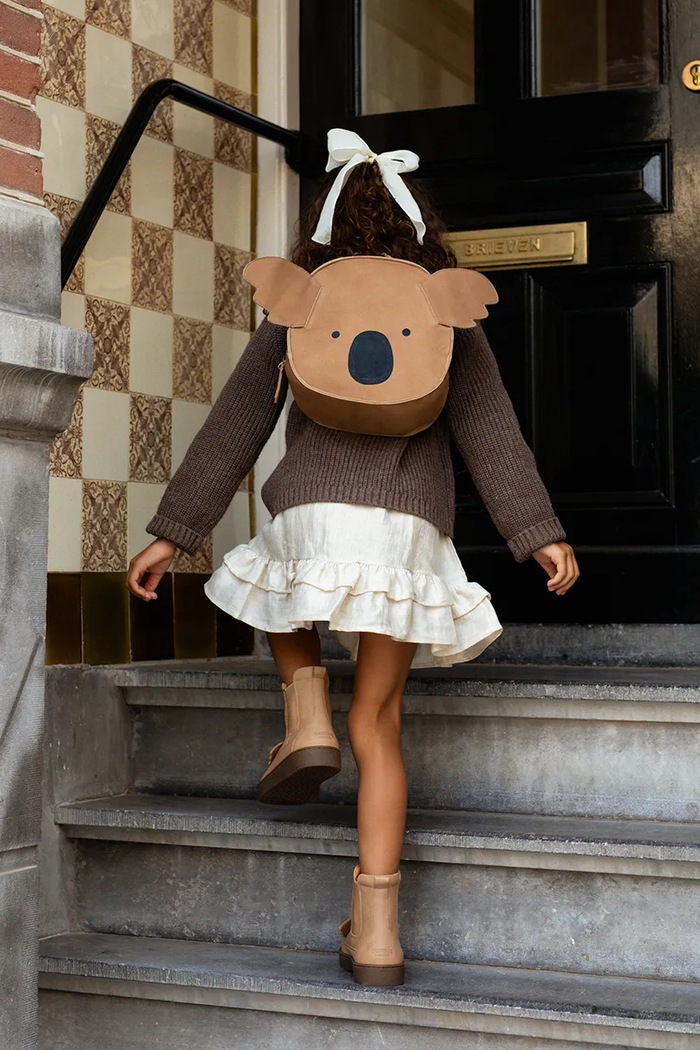 Donsje plecak szkolny dziecięcy skórzany Umi Schoolbag Koala beżowy 5008008