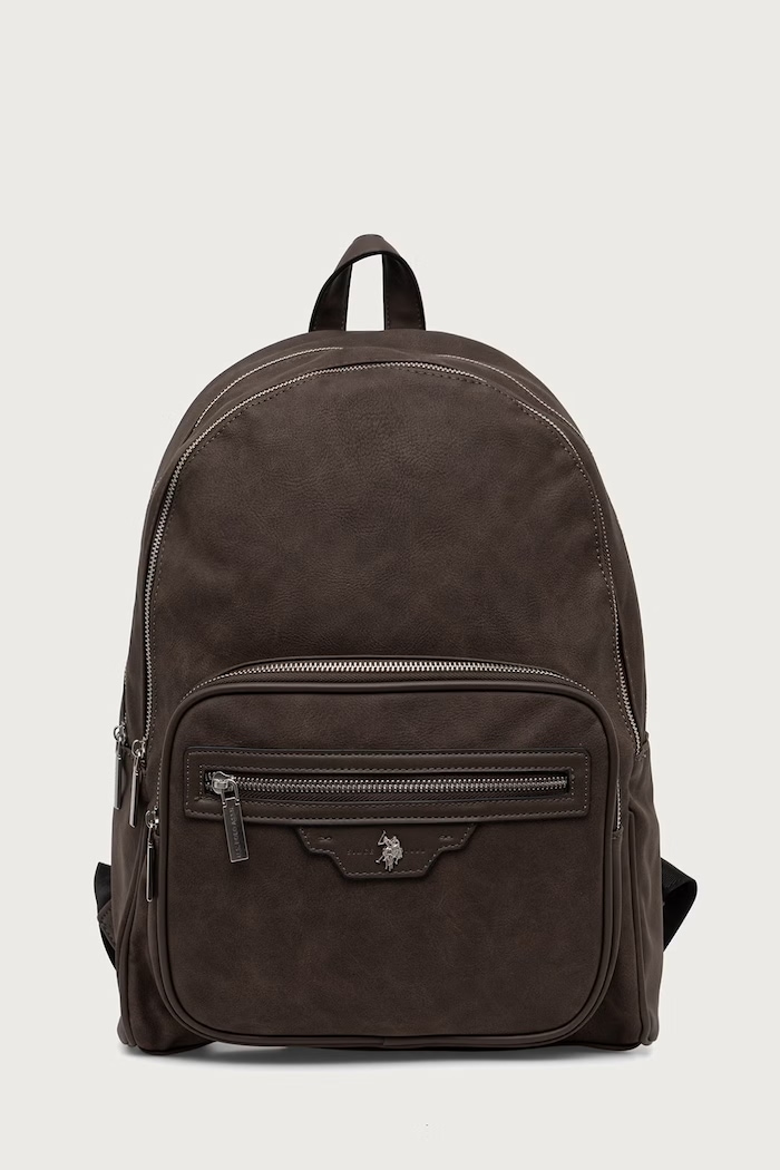 U.S. Polo Assn. Plecak męski z imitacji skóry NASSAU brązowy BIU269408MVP