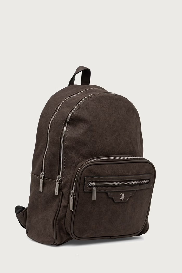 U.S. Polo Assn. Plecak męski z imitacji skóry NASSAU BIU269408MVP brązowy AW26