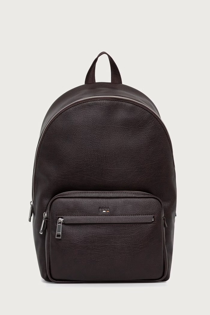 BOSS Rucsac pentru bărbați cu imitație de piele Ray_RP_Backpack maro 50572834