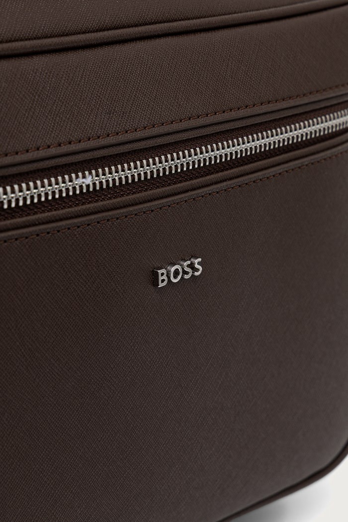 BOSS σακίδιο ανδρικό δερμάτινο Northon_Backpack καφέ 50567378