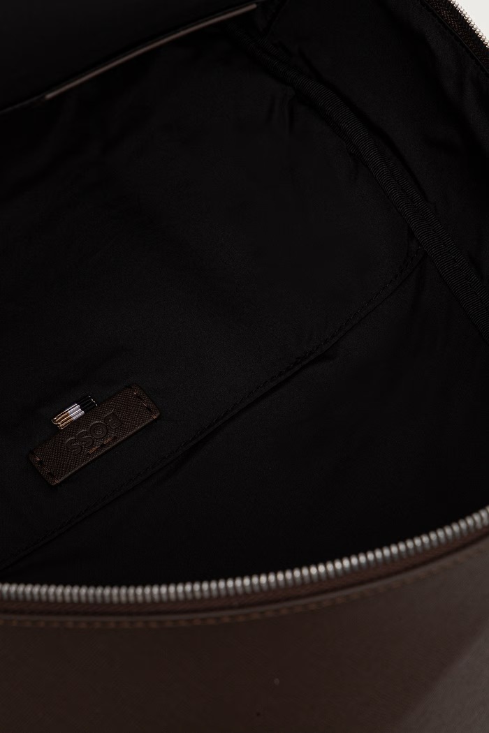 BOSS σακίδιο ανδρικό δερμάτινο Northon_Backpack 50567378 καφέ