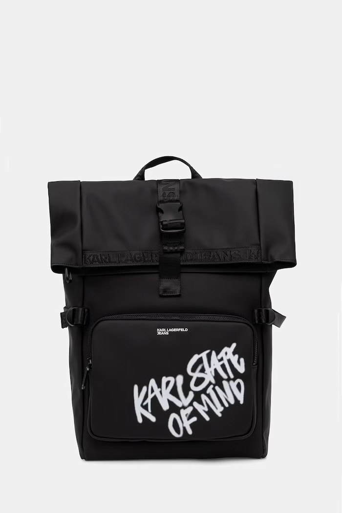 Karl Lagerfeld Jeans σακίδιο ανδρικό από απομίμηση δέρματος μαύρο B3M30224