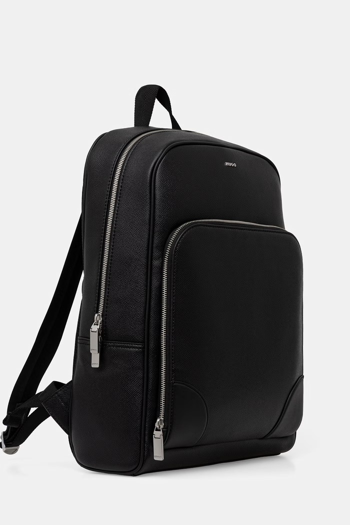 HUGO nahrbtnik moški usnjen GO-BAG BACKPACK 50568269 črna AW26