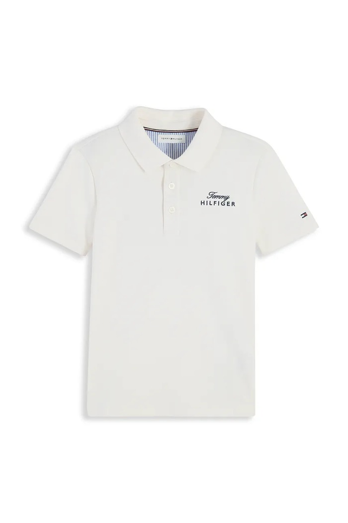 Tommy Hilfiger polo lounge dziecięce bawełniane KB0KB10676.9BY2 biały AW26