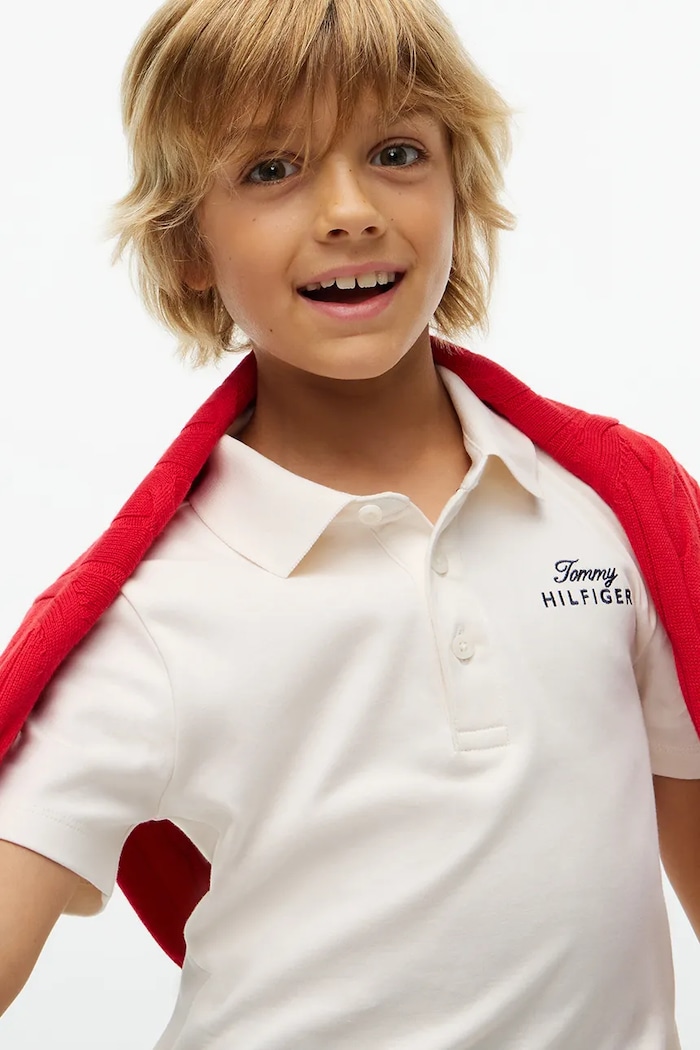 Tommy Hilfiger polo lounge dziecięce bawełniane KB0KB10676.9BY2 biały