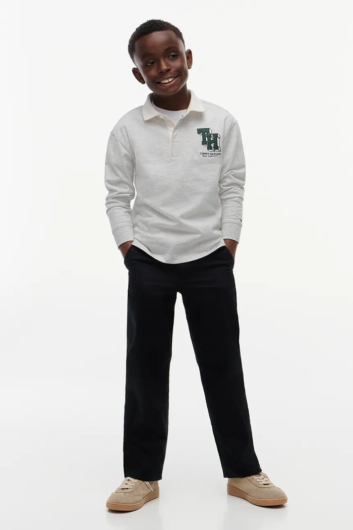 Tommy Hilfiger longsleeve dziecięcy bawełniany szary KB0KB10693.9BY2