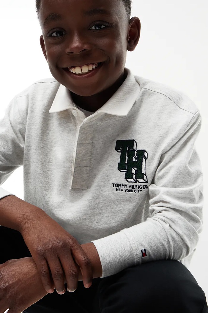 Tommy Hilfiger longsleeve dziecięcy bawełniany KB0KB10693.9BY2 szary