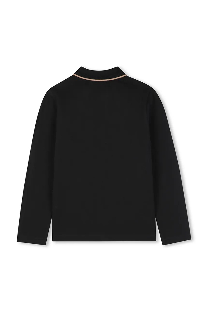 BOSS Longsleeve dziecięcy bawełniany J53379.114.150 czarny AW26