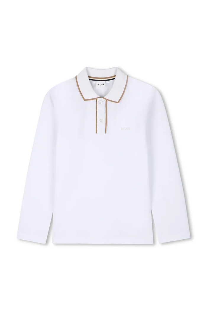 BOSS Longsleeve dziecięcy bawełniany biały J53379.162.174