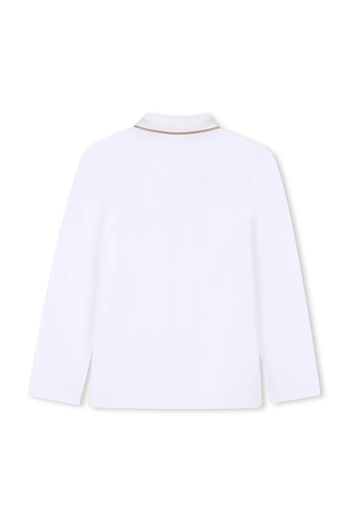 BOSS Longsleeve dziecięcy bawełniany J53379.162.174 biały AW26