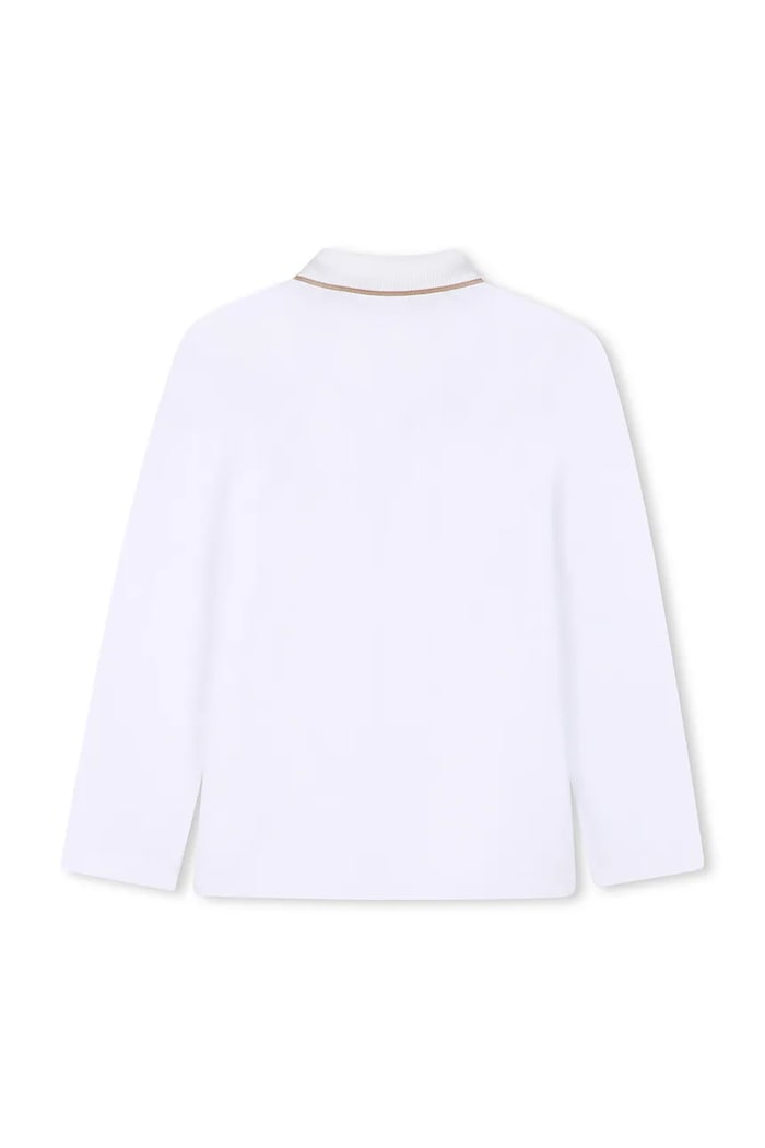 BOSS Longsleeve dziecięcy bawełniany J53379.162.174 biały AW26
