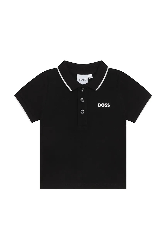 BOSS polo majica za djecu od pamuka crna J05P13.86.94