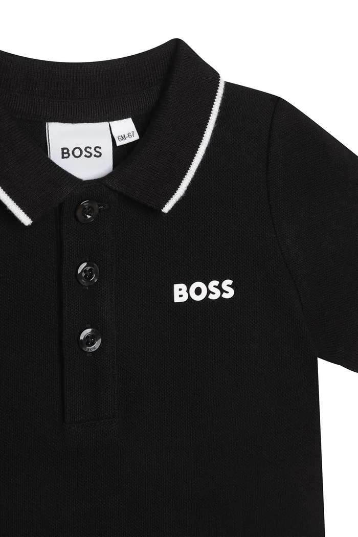Dječaci BOSS polo majica za djecu od pamuka J05P13.86.94 crna