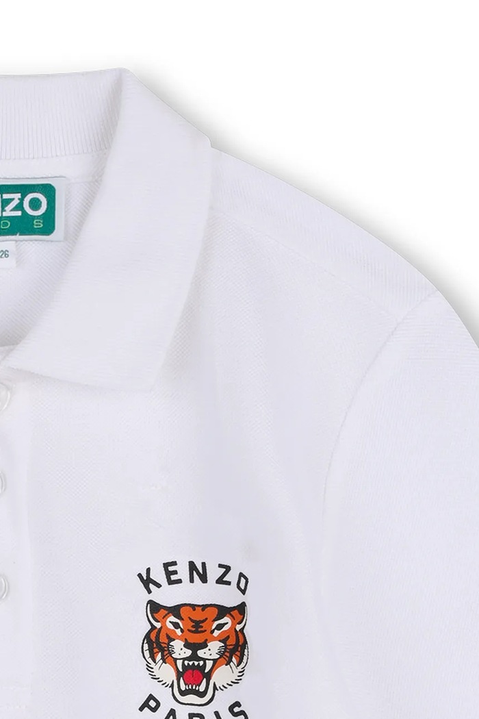 Kenzo Kids Πόλο παιδικό βαμβακερό K62045.162 λευκό AW26
