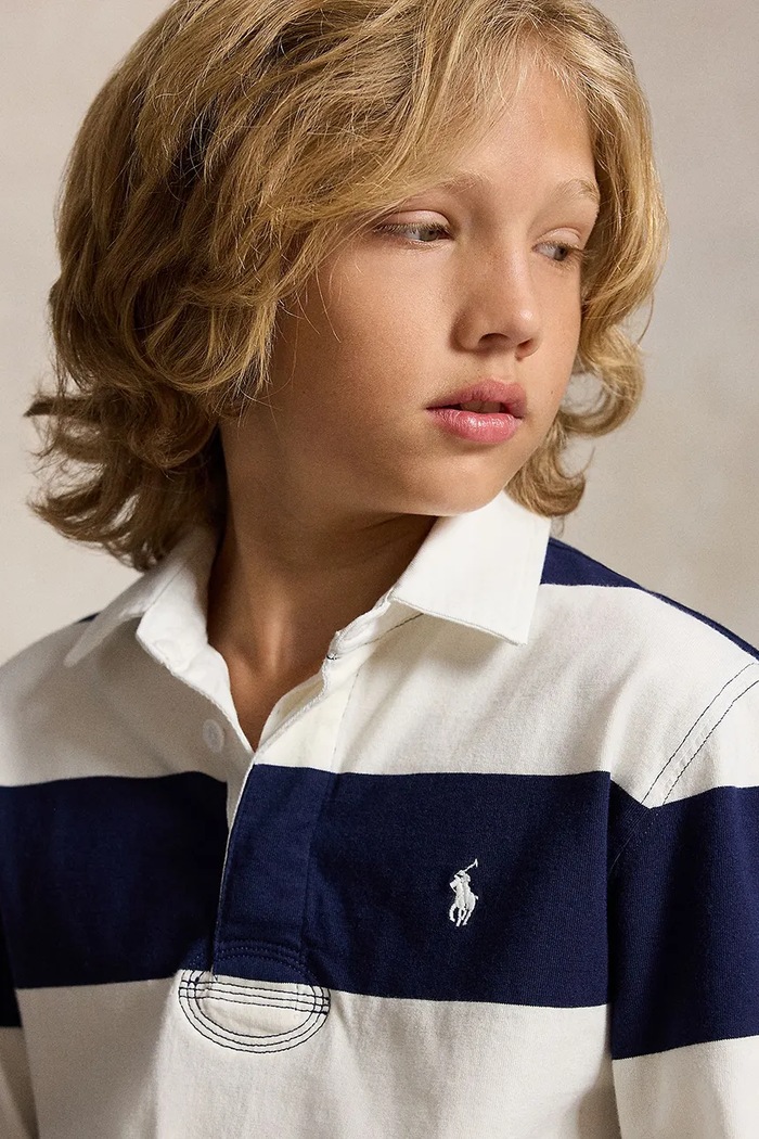 Polo Ralph Lauren polo majica za djecu od pamuka 323932280505 mornarsko plava
