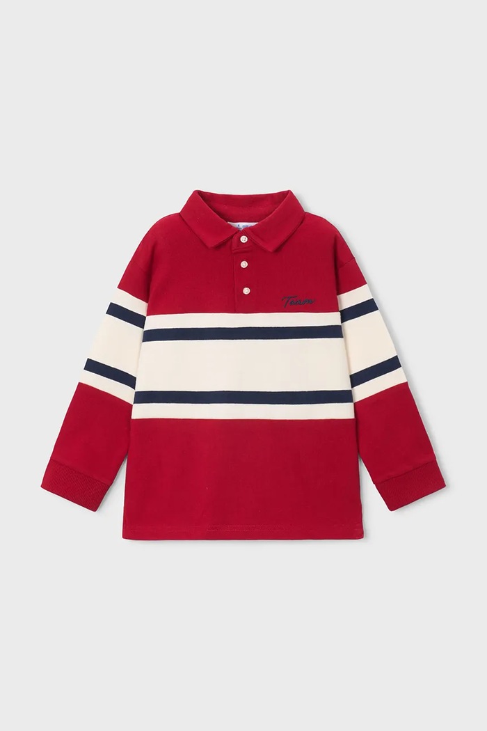 Mayoral Longsleeve dziecięcy z bawełną czerwony 4140.5B.Mini.9BY2