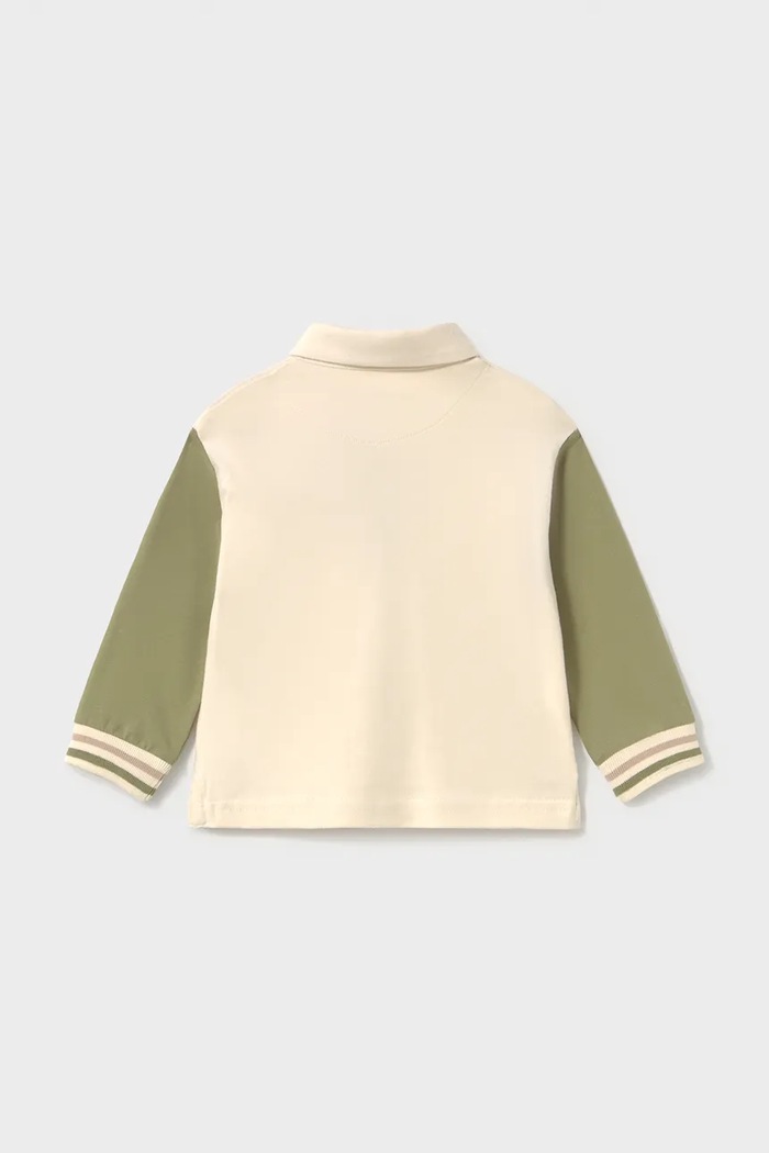 Băieți Mayoral longsleeve pentru copii din bumbac cu elastan 2102.3A.Baby.9BY2 bej