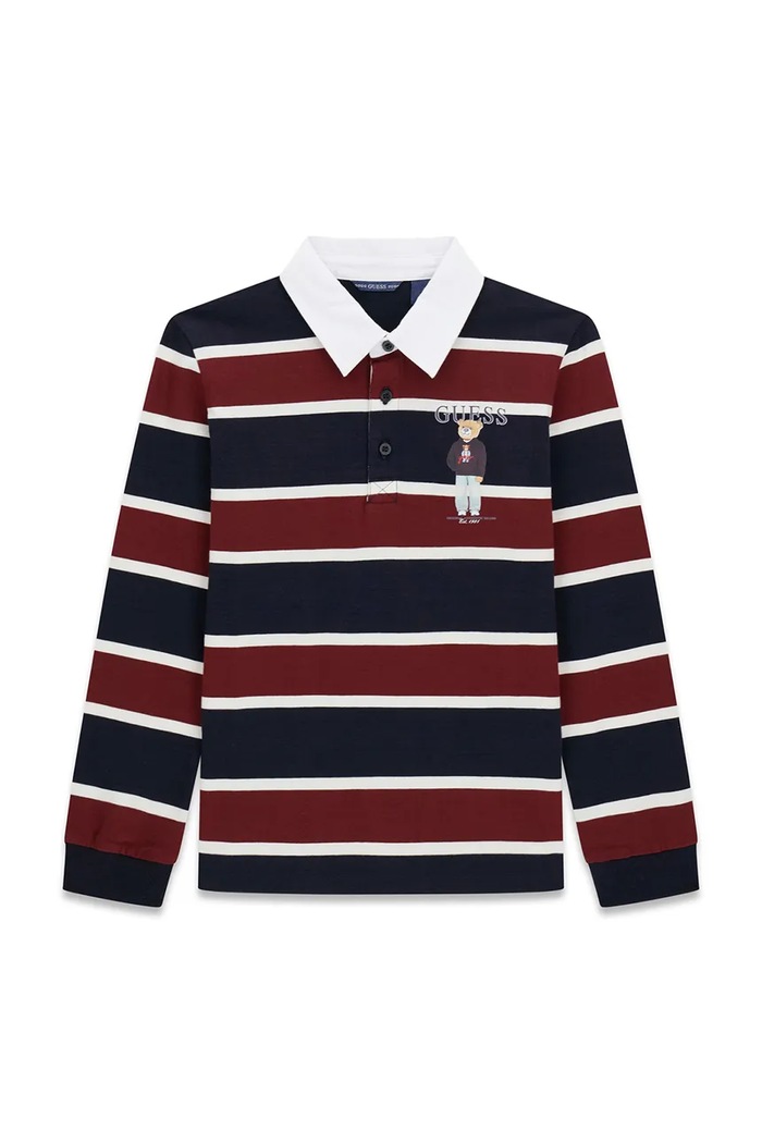 Guess longsleeve dziecięcy bawełniany L6YP08.K4003.9BY2 granatowy AW26