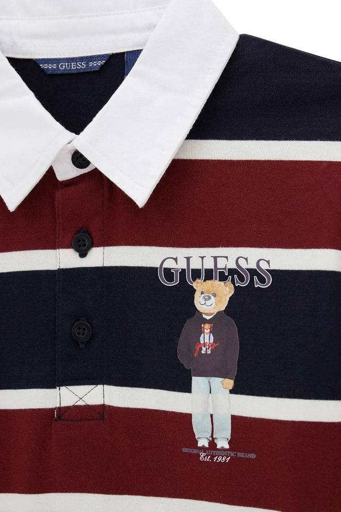 Guess longsleeve dziecięcy bawełniany granatowy L6YP08.K4003.9BY2