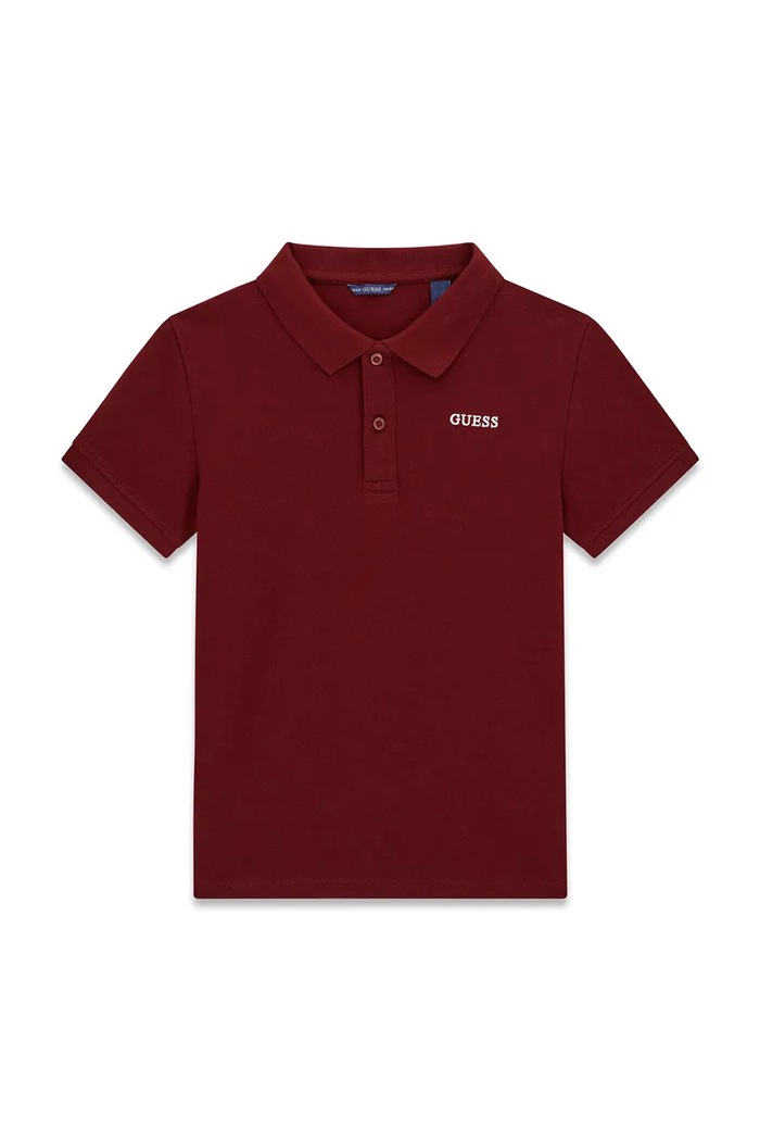 Guess polo dziecięce bawełniane bordowy L6YP04.K3999.9BY2