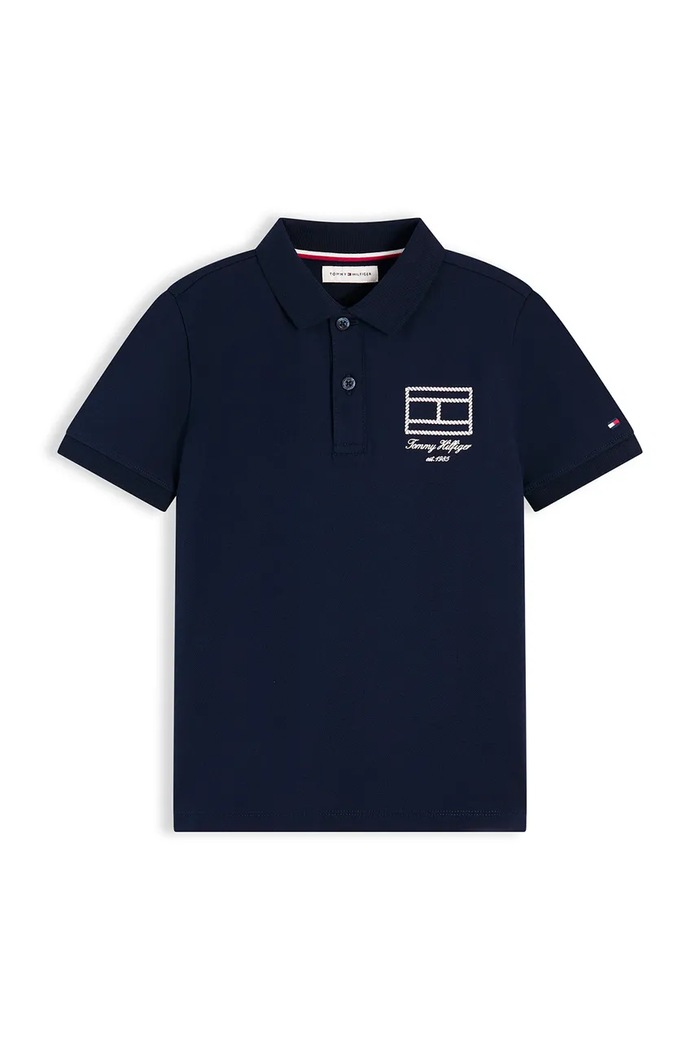 Tommy Hilfiger polo dětské s bavlnou KB0KB10603.128.176.9BY2 námořnická modř AW26