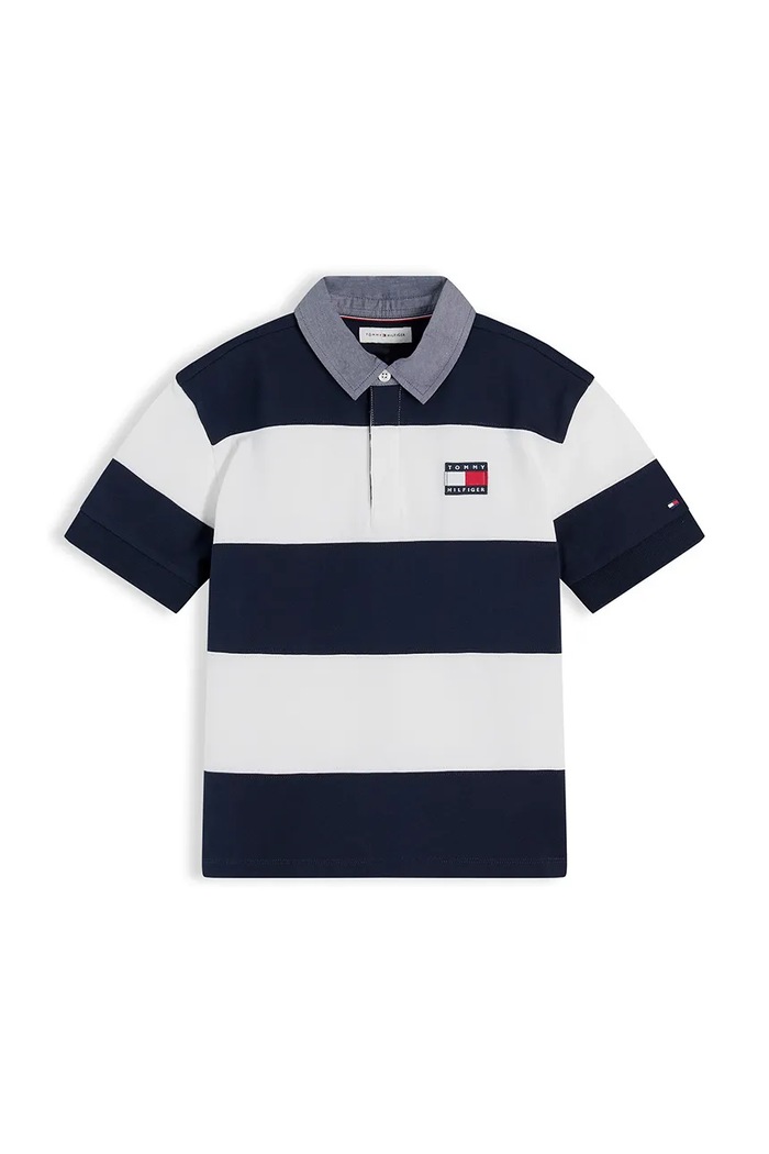 Tommy Hilfiger polo dziecięce bawełniane KB0KB10473.128.176.9BY2 granatowy AW26