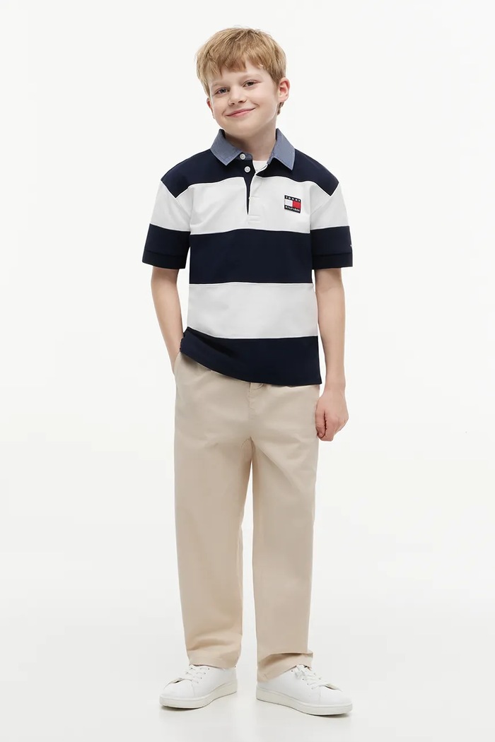 Tommy Hilfiger polo dziecięce bawełniane granatowy KB0KB10473.128.176.9BY2