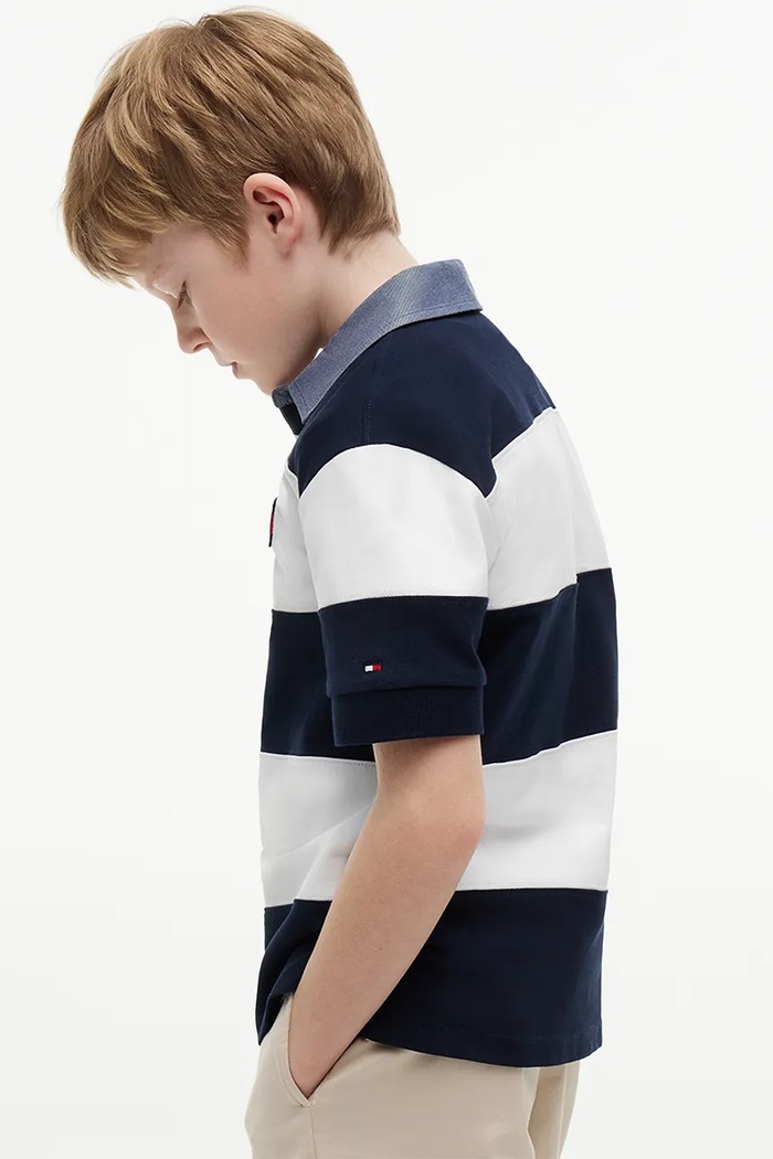 Tommy Hilfiger polo dziecięce bawełniane KB0KB10473.128.176.9BY2 granatowy