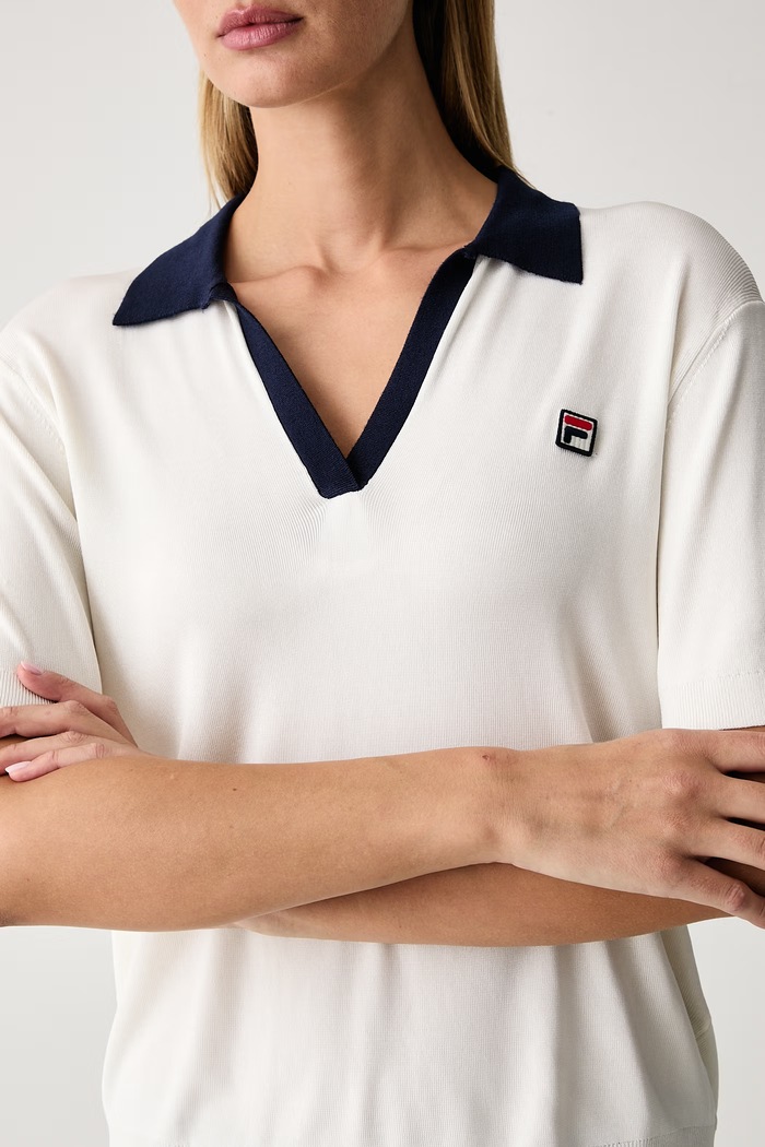 Polo damskie z wiskozy SENNES Fila FAW1408 beżowy