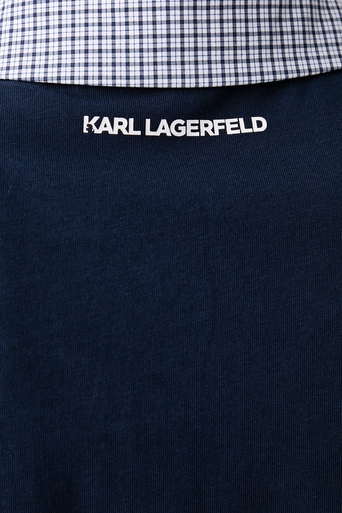 Πόλο γυναικείο βαμβακερό Karl Lagerfeld B4W17051 σκούρο μπλε