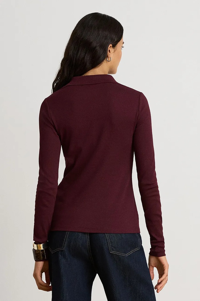 Lauren Ralph Lauren Polo damskie z bawełną 200B27414 bordowy AW26