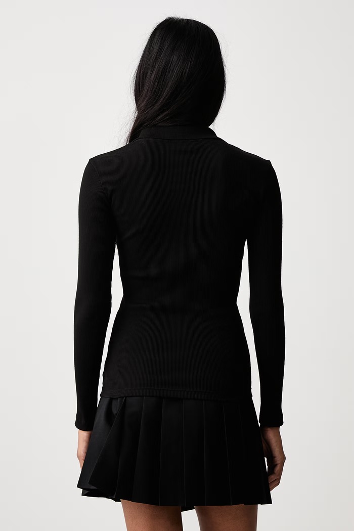 Odzież Lacoste Longsleeve bawełniany damski DF5281.031 czarny