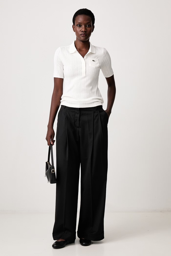 Lacoste Polo damskie bawełniane z elastanem DF5101.70V beżowy AW26
