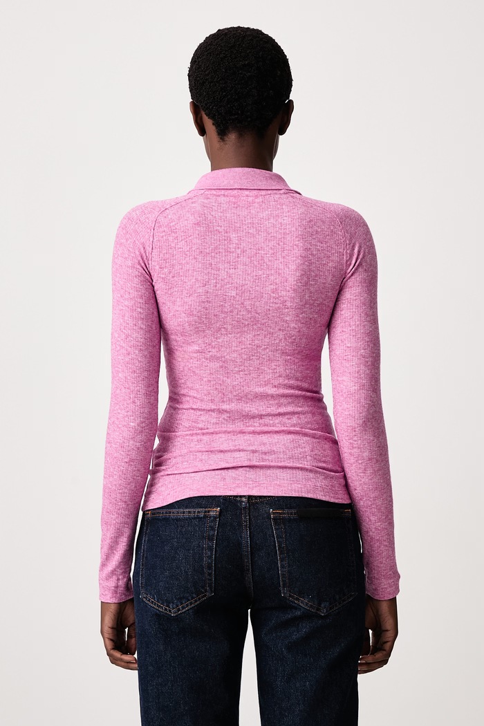 Odzież Lacoste Longsleeve z dodatkiem wełny damski DF3008.JBD różowy