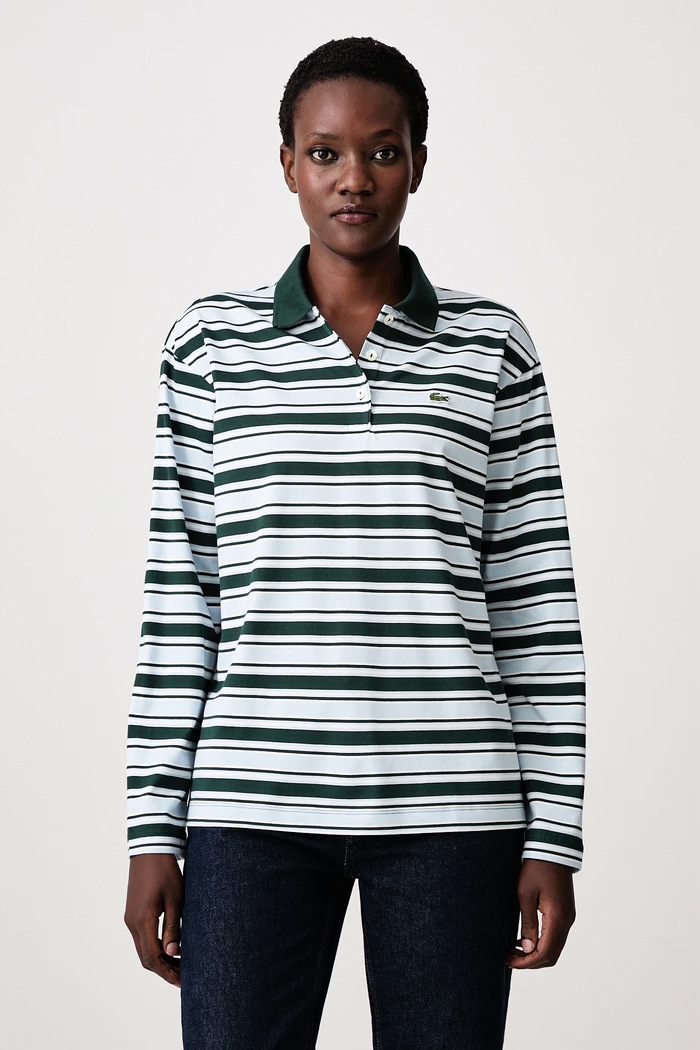 Lacoste Longsleeve bawełniany damski zielony DF3003.VP6
