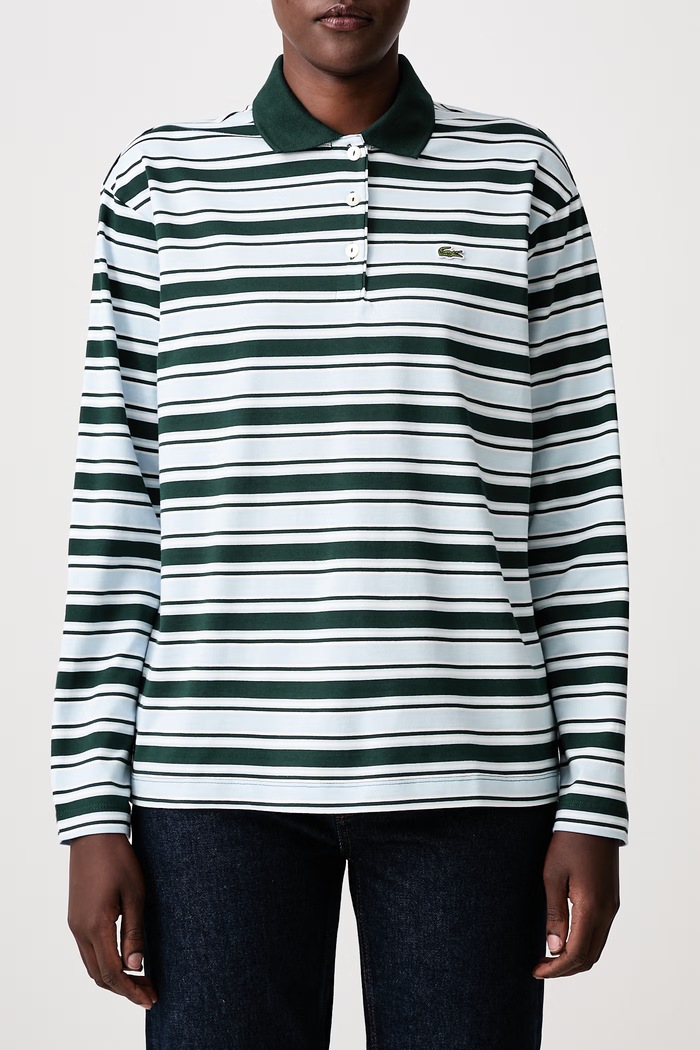 Longsleeve bawełniany damski Lacoste zielony DF3003.VP6